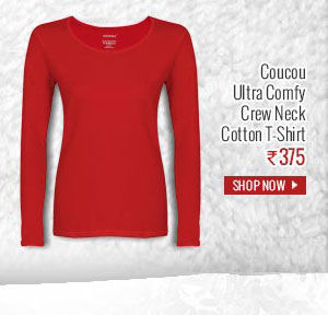 Coucou Ultra Comfy Crew Neck Cotton T-Shirt - Cherry Red.