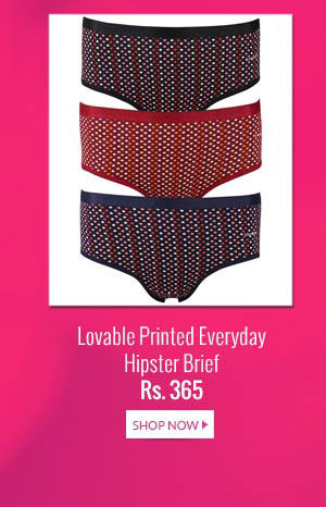 Lovable Printed Everyday Hipster Brief (Pack of 3).