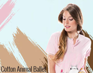 Coucou Cotton Animal Ballet Top and Shorts Set - Grey Pink.