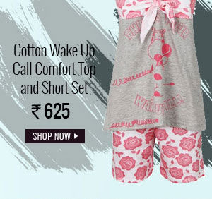 Coucou Cotton Wake Up Call Comfort Top and Short Set - Coral Floral.