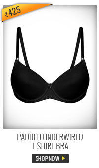 Coucou Essential Seamless Padded Underwired T-Shirt Bra-Black.