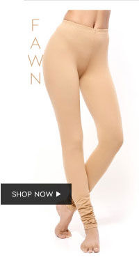 Coucou Colour Dash Cotton Stretch Churidar Leggings-Fawn.