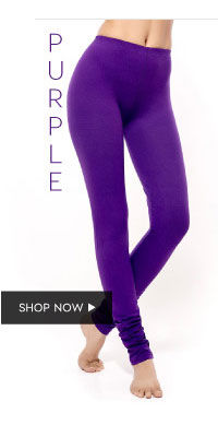 Coucou Colour Dash Cotton Stretch Churidar Leggings-Purple.