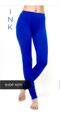 Coucou Colour Dash Cotton Stretch Churidar Leggings-Ink.