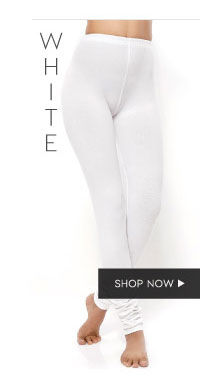 Coucou Colour Dash Cotton Stretch Churidar Leggings-White.