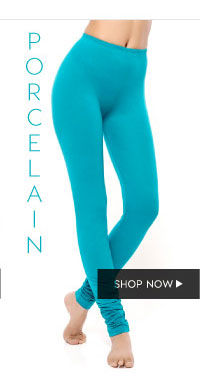 Coucou Colour Dash Cotton Stretch Churidar Leggings-Porcelain.