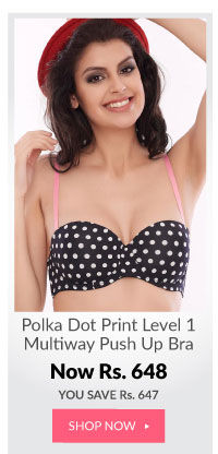 Polka Dot Print Level 1  Multiway Push Up Bra