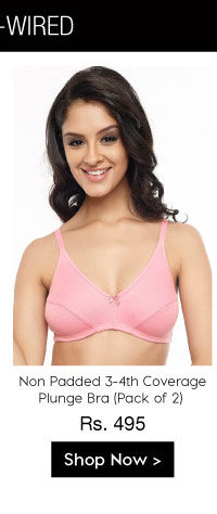 Coucou All Day Comfort Color Pop Non Padded Wirefree 3-4th Coverage Plunge Bra (Pack of 2).