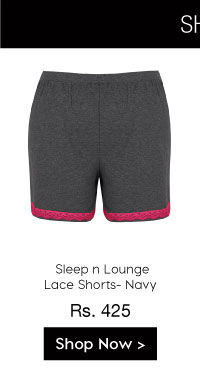 Coucou Sleep n Lounge Lace Shorts- Dark Grey Melange.