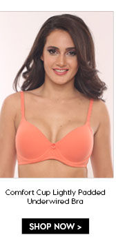 Coucou Comfort Cup Lightly Padded Underwired Bra- Salmon.