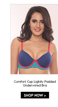 Coucou Comfort Cup Lightly Padded Underwired Bra - Blue.