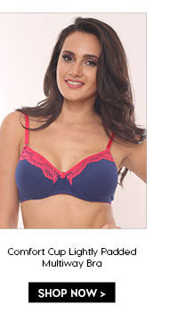 Coucou Comfort Cup Lightly Padded Multiway Bra- Blue.
