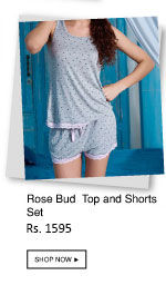 Penny Dreamwear Rose Bud Sleeveless Top and Shorts Set.