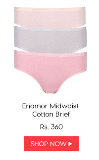 Enamor Midwaist Cotton Brief (Pack of 3)