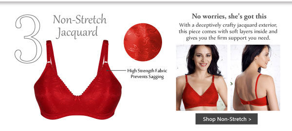 Penny High Strength Non Stretch Jacquard Wirefree Bra-Red