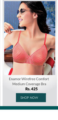 Enamor Stripes in Style Wirefree Comfort Medium Coverage Bra.