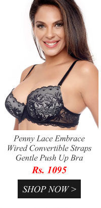 Penny Lace Embrace Wired Convertible Straps Gentle Push Up Bra-Black and Offwhite.