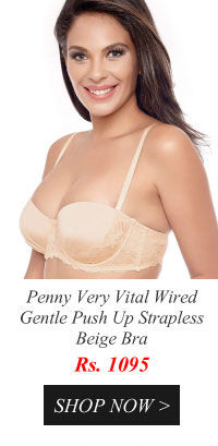 Penny Very Vital Wired Gentle Push Up Strapless Beige Bra.