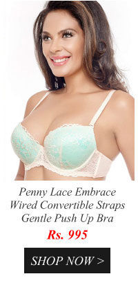 Penny Lace Embrace Convertible Straps Extreme Push Up Bra-Green and Blue.