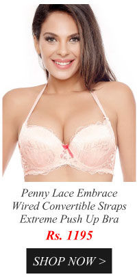 Penny Lace Embrace Wired Convertible Straps Extreme Push Up Bra-Nude.