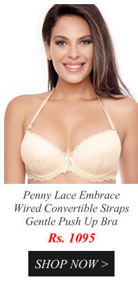 Penny Lace Embrace Wired Convertible Straps Gentle Push Up Bra-Beige.