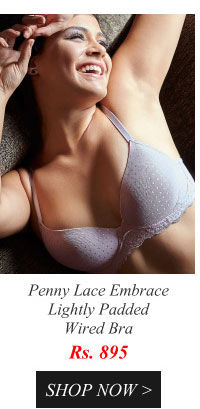 Penny Lace Embrace Lightly Padded Wired Bra With Shimmer Dots -Light Pink.