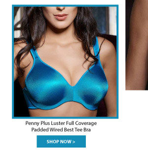 Penny Plus Luster Full Coverage Padded Wired Best Tee Bra - Jade.