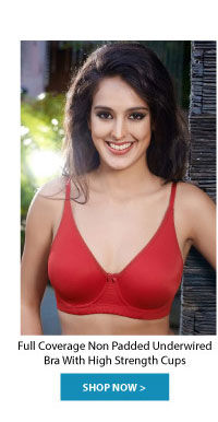 Penny Essential Full Coverage Non Padded Underwired Bra With High Strength Cups-Red.