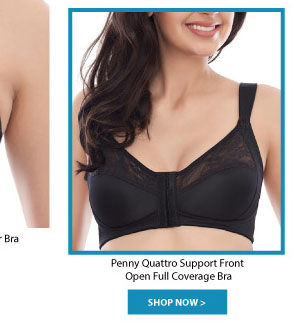 Penny Quattro Support Front Open Full Coverage Bra - Black.