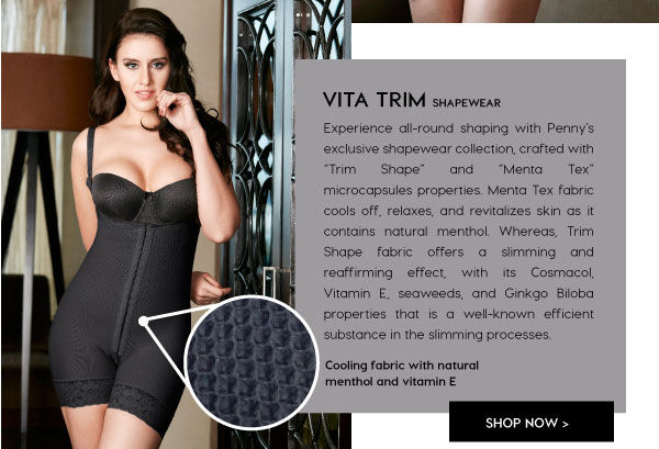 Penny VITA Trim Body Shaping Bodysuit-Black.