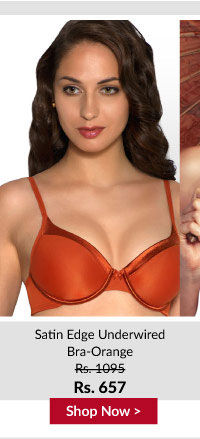 Amante Satin Edge Underwired Bra-Orange.