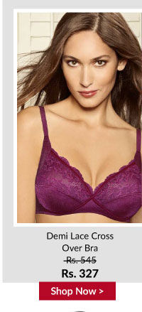 Amante Demi Lace Cross Over Bra.