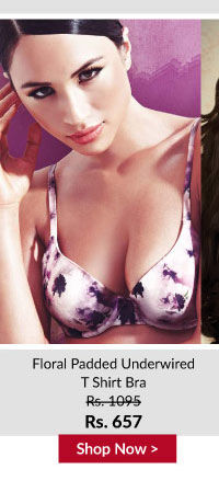 Amante Floral Padded Underwired T Shirt Bra.