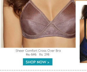 Amante Sheer Comfort Cross Over Bra-Mushroom.