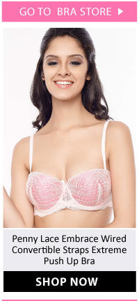 Penny Lace Embrace Wired Convertible Straps Extreme Push Up Bra-Pink.