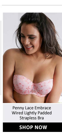 Penny Lace Embrace Wired Lightly Padded Strapless Bra-Rose.