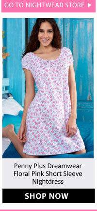Penny Plus Dreamwear Floral Pink Short Sleeve Nightdress.
