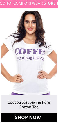 Coucou Just Saying Pure Cotton Tee- Coffee.