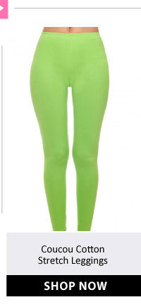 Coucou Cotton Stretch Leggings - Spring Green.
