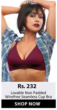 Lovable Non Padded Wirefree Seamless Cup Bra - Wine.