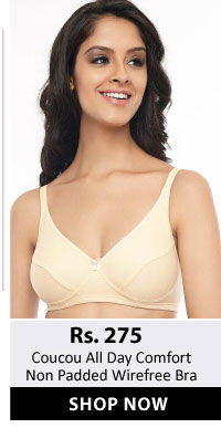 Coucou All Day Comfort Basics Non Padded Wirefree Bra with Contour Cups- Nude.