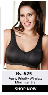 Penny Priority Wireless Minimiser Bra With Wide Back Smoothening-Black.