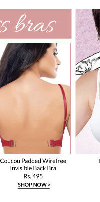 Coucou Comfort Cup Padded Wirefree Invisible Back Bra - Pink Punch.