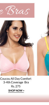 Coucou All Day Comfort 3-4th Coverage Plunge Neckline Bra - Pink.