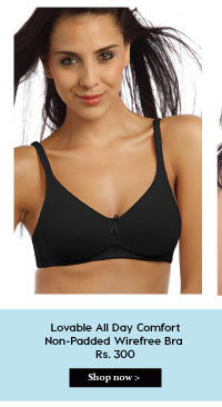 Lovable All Day Comfort Non-Padded Wirefree Bra - Black.