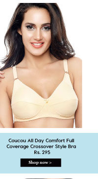 Coucou All Day Comfort Full Coverage Crossover Style Bra - Skin.