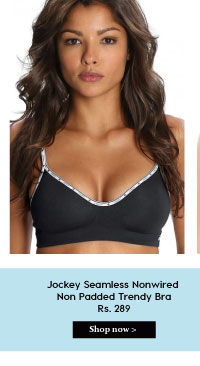 Jockey Seamless Nonwired Non Padded Trendy Bra-Black.