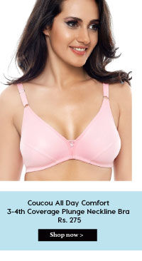 Coucou All Day Comfort 3-4th Coverage Plunge Neckline Bra - Pink.