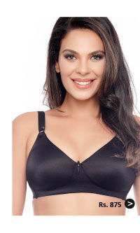 Penny Plus Skin Friendly Three Fourth Coverage Bra with Vega Cup-Black.