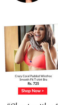 Penny Crazy Coral Padded Wirefree Smooth Fit T shirt Bra. 